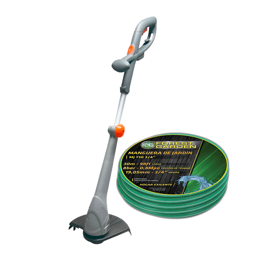 Combo Bordeadora Eléctrica 350W, 10" BE-410/2 y Manguera de 30M MJ-730 3/4"